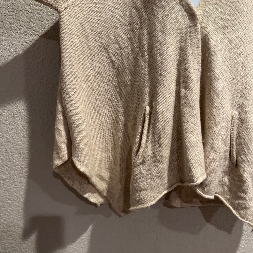 free people | oversized wool oatmeal cream knit cardigan women’s sweater sz XS - Picture 3 of 10